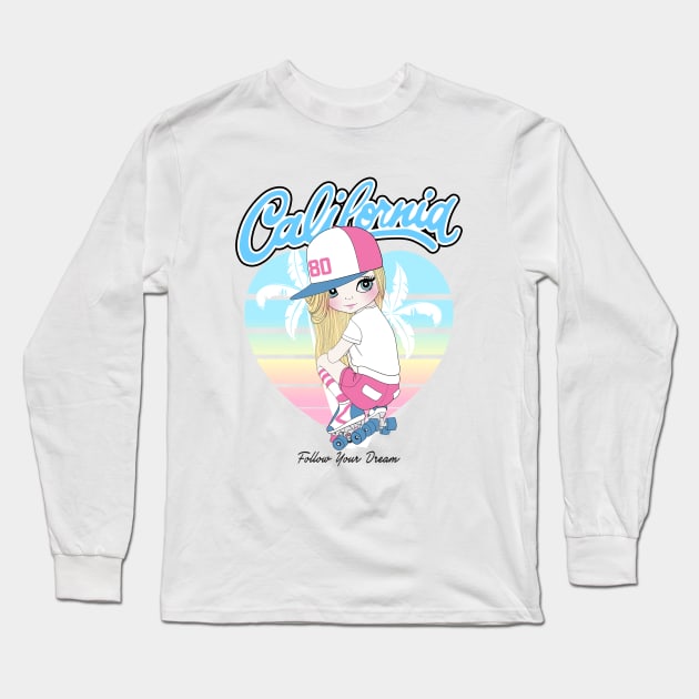 California Girl Long Sleeve T-Shirt by JB's Design Store